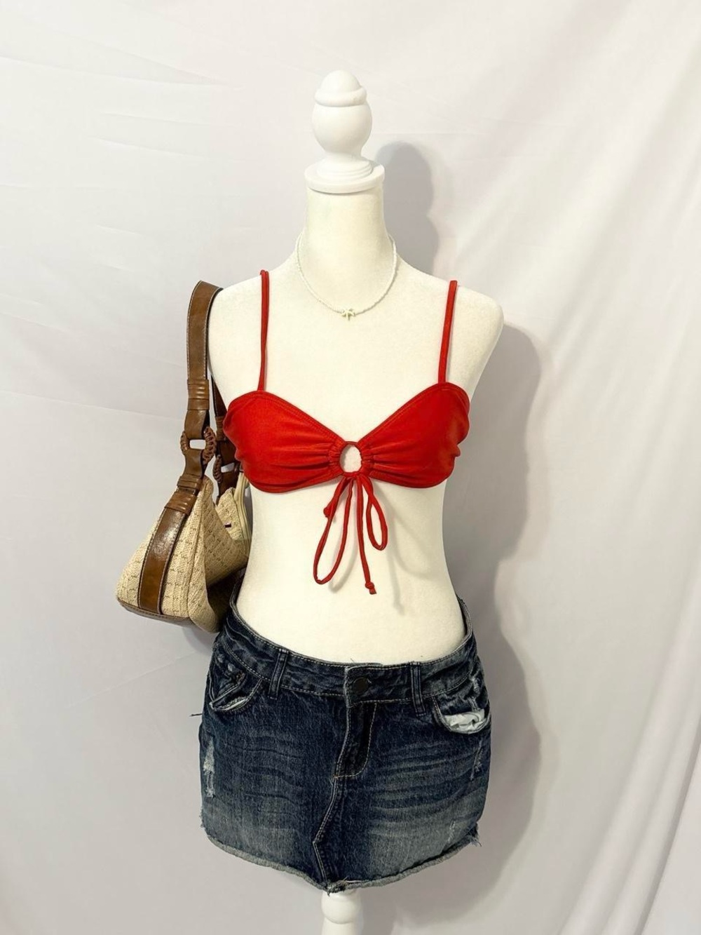 VTG Y2k Red Bikini Top